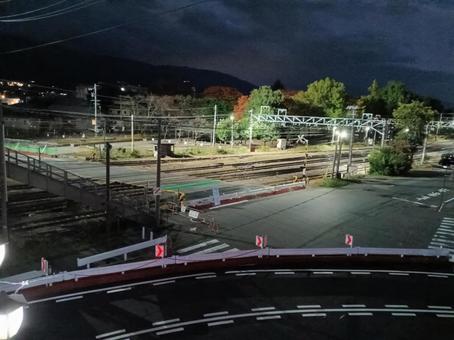 上から見る廃止後の踏切 宮田前踏切,長野県,松本市の写真素材