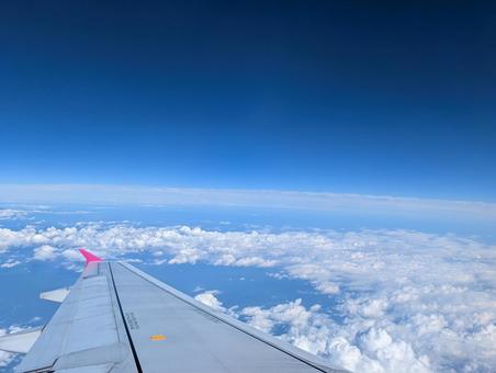 上空からの眺め 上空からの眺め 上空,雲,空の写真素材