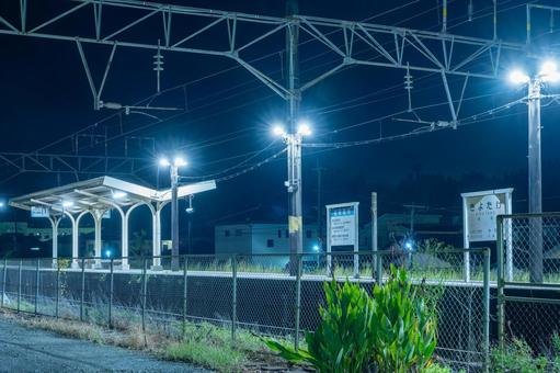 夜の清武駅 夜の清武駅 清武駅,駅,日豊本線の写真素材