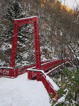 定山渓温泉の二見吊り橋 定山渓温泉の二見吊り橋の写真