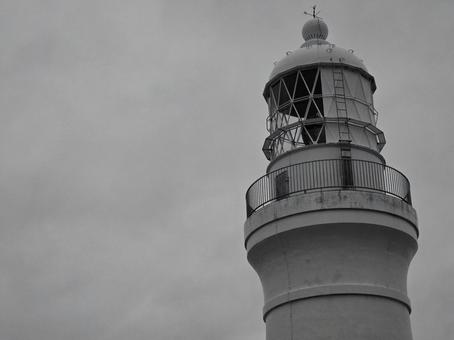 曇り空と御前崎灯台 灯台,御前崎,静岡の写真素材