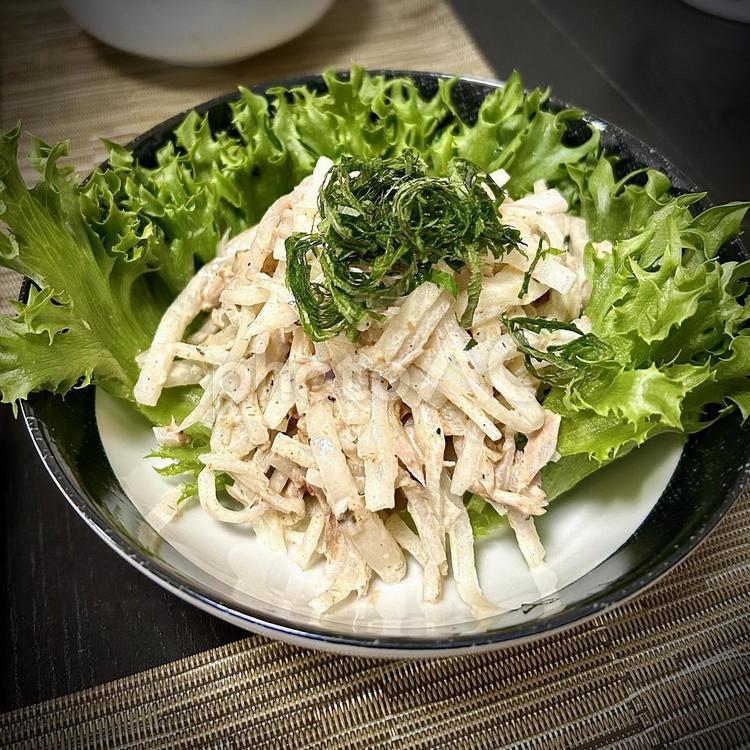 大根とツナの梅マヨサラダ 旦那飯,男の料理,手料理の写真素材