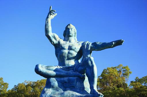 長崎平和公園 ブロンズ像,平和記念像,長崎市の写真素材