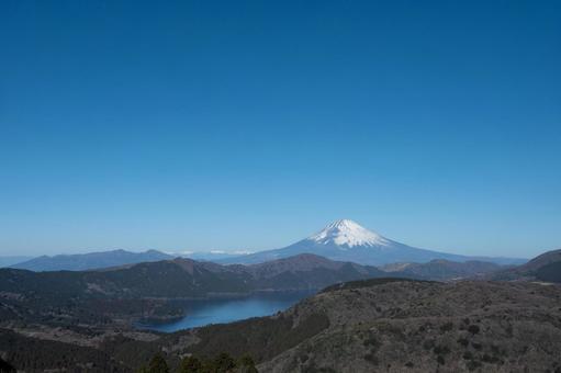 富士山と芦ノ湖 富士山,芦ノ湖,箱根の写真素材