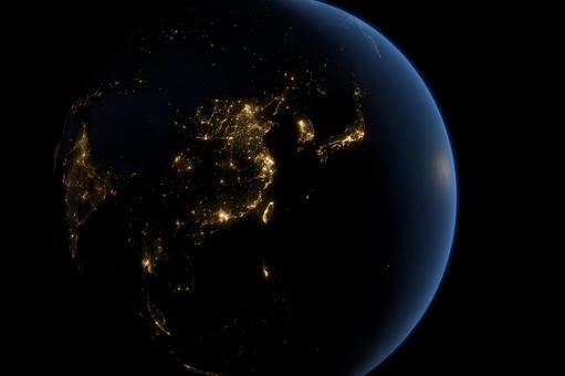 東アジア夜光地球の写真