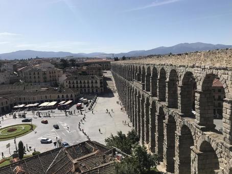 スペイン(セゴビア) スペイン,セゴビア,水道橋の写真素材