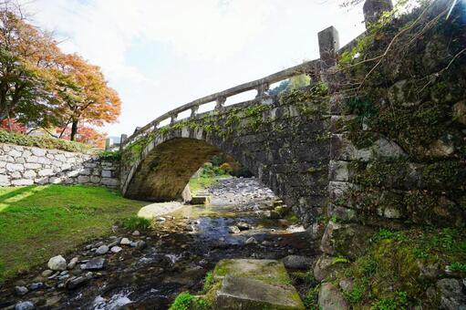 福岡 秋月 秋月眼鏡橋3 秋月眼鏡橋,眼鏡橋,石橋の写真素材