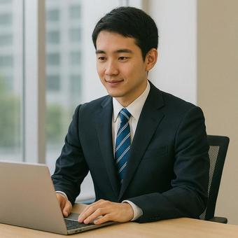 パソコン研修を受ける新入社員ビジネスマン パソコン研修を受ける新入社員ビジネスマンの写真