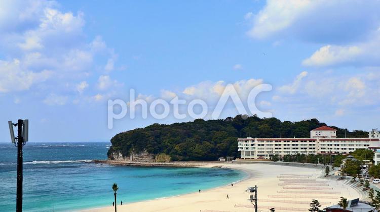 青空と白い砂浜が広がる白良浜 白良浜,砂浜,青空の写真素材