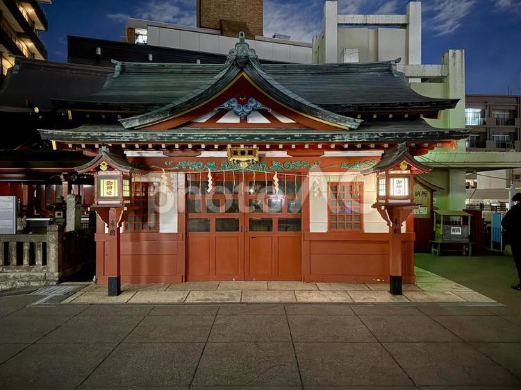 神田明神　夜 江戸神社,夜,夜景の写真素材
