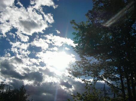雲間の太陽 雲間の太陽の写真