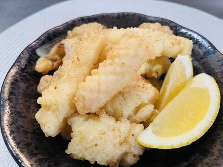 Photo, side dish, tempura, the squid, 