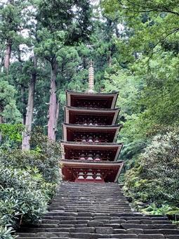 室生寺3 室生寺,女人高野,五重塔の写真素材
