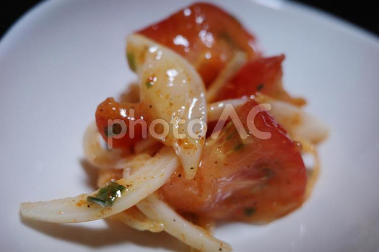 トマトと玉ねぎのマリネ トマト,玉ねぎ,オリーブオイルの写真素材