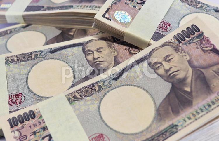 紙幣のイメージ　一万円札　1014 札束,お札,給付金の写真素材