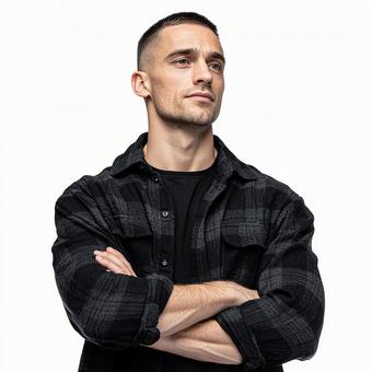 自信に満ちた男性のポートレート 自信に満ちた男性のポートレートの写真