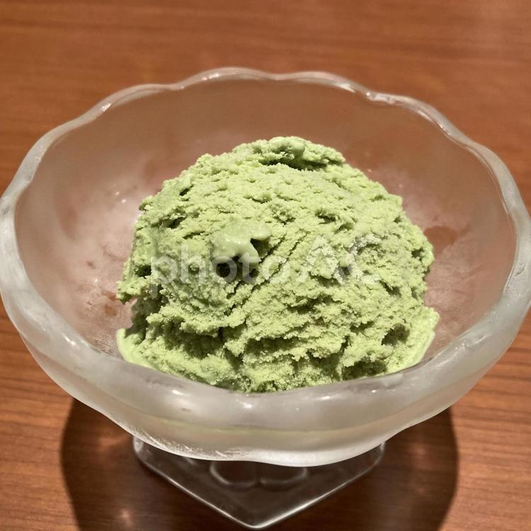 レストランの抹茶アイスクリーム アイスクリーム,抹茶,スイーツの写真素材