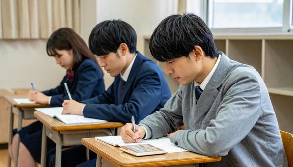 ライバル 予備校で勉強する学生 ライバル 予備校で勉強する学生の写真