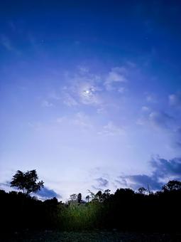 幻想的な夜空と月 幻想的な夜空と月 夜空,空,月の写真素材
