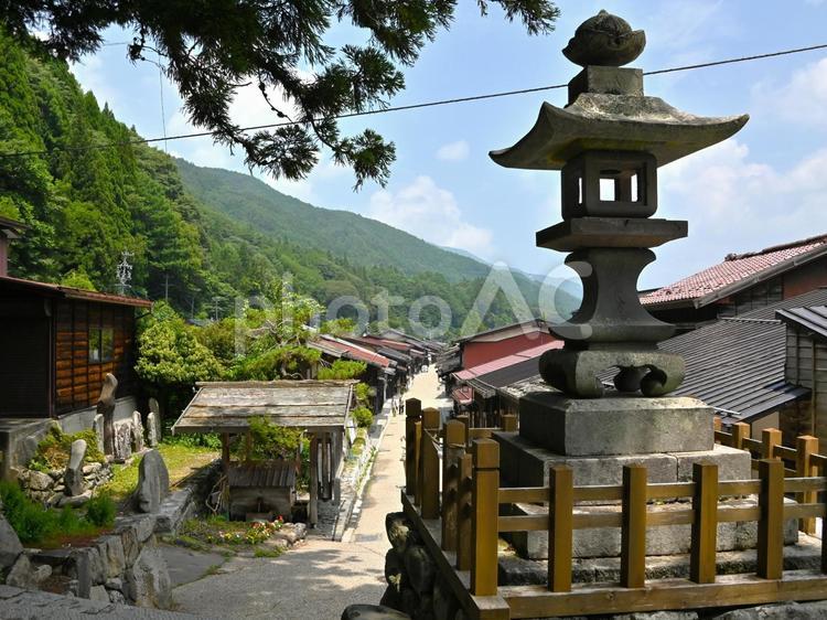 奈良井宿　鎮神社 奈良井宿,宿場町,宿場の写真素材