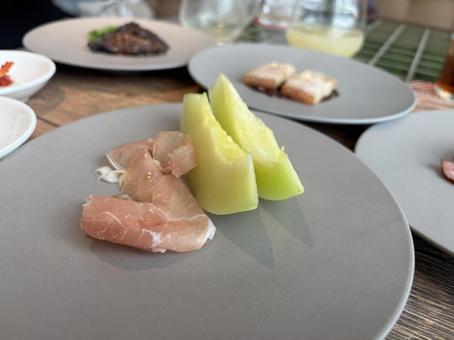 生ハムメロン_食べ放題_新宿 食べ放題,ランチ,生ハムの写真素材