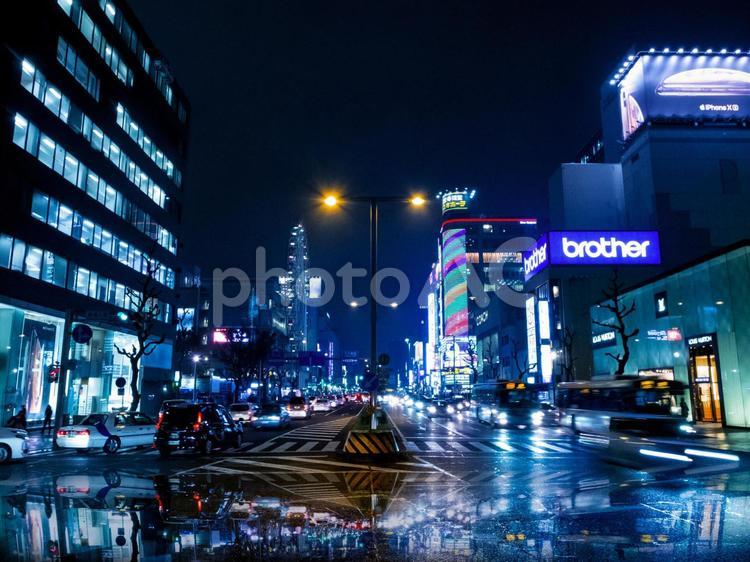 名古屋の風景素材 1 夜景,街,街並みの写真素材