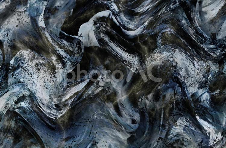 水墨画風 荒波の背景 背景,模様,テクスチャの写真素材