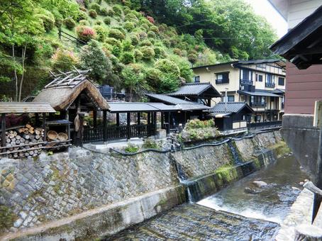 熊本 黒川温泉街を流れる田の原川2 熊本 黒川温泉街を流れる田の原川2 黒川温泉,南小国温泉郷,温泉郷の写真素材