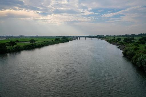 さいたま市の荒川 鴨川,荒川,さくら草橋の写真素材