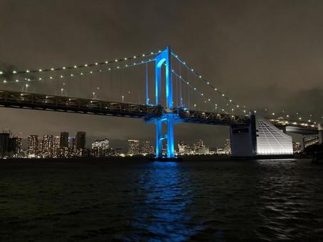 東京湾から見たレインボーブリッジ 東京湾から見たレインボーブリッジ 東京湾,シンフォニークルーズ,夜景の写真素材