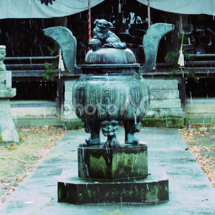 長野県-智識寺-香炉 智識寺,寺,清源山の写真素材