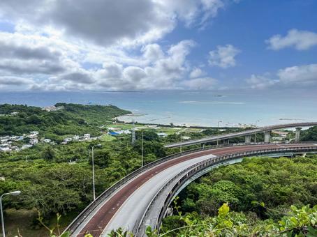 沖縄　ニライカナイ橋 ニライカナイ橋,ニライカナイ,沖縄の写真素材