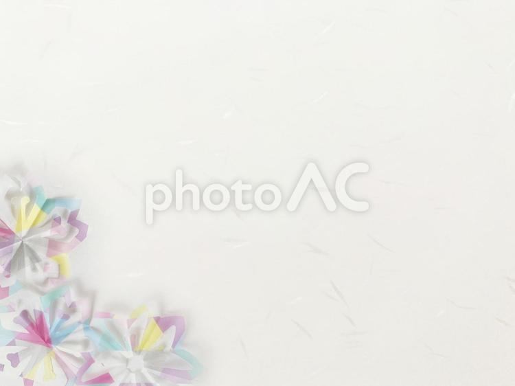 さくらの切り絵と和紙の背景素材 和紙,和風,和の写真素材