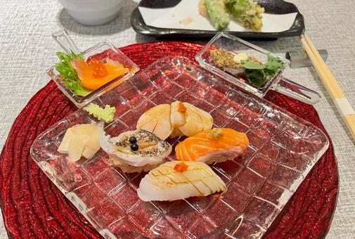 Western-style assorted nigiri sushi, JPG
