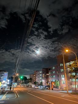 札幌の夜景 夜景,暗い,街なみの写真素材