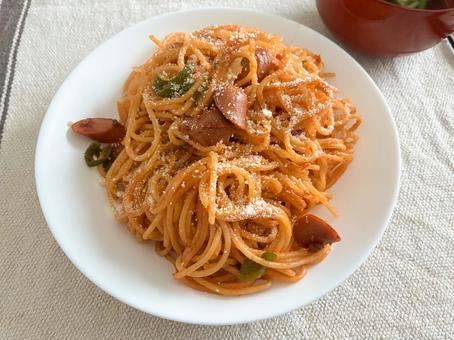 ナポリタン ナポリタン ナポリタン,パスタ,スパゲッティの写真素材