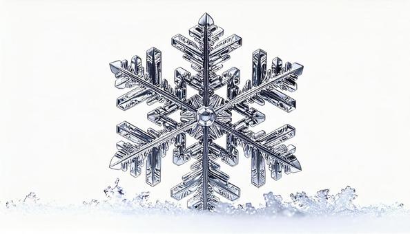 六角形の雪の結晶 銀色 デザイン素材 六角形の雪の結晶 銀色 デザイン素材の写真