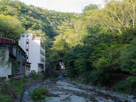 下部温泉 下部温泉 下部温泉,風景,川の写真素材