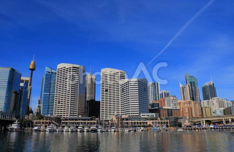 オーストラリア　シドニーのダーリングハーバーの景色 海外,外国,シドニーの写真素材