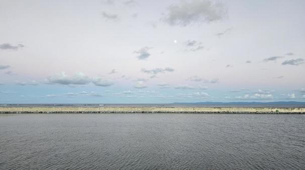 防波堤 防波堤 防波堤,海,空の写真素材