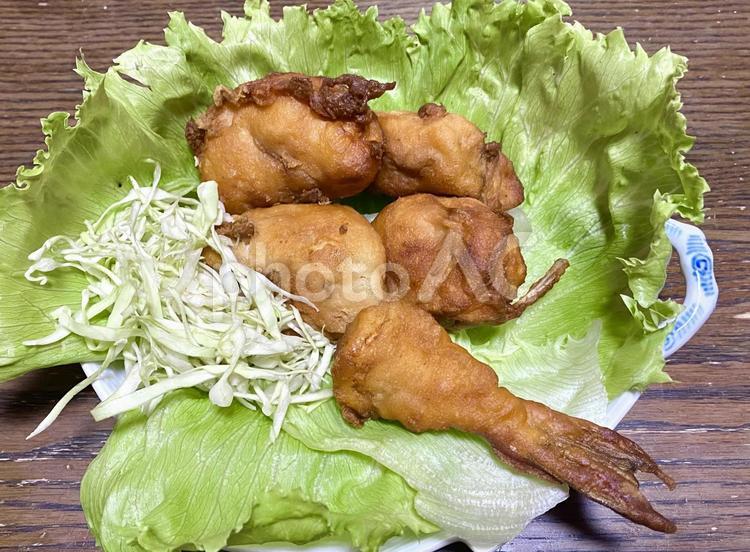 フグ　唐揚げ　レタス フグ,唐揚げ,河豚の写真素材