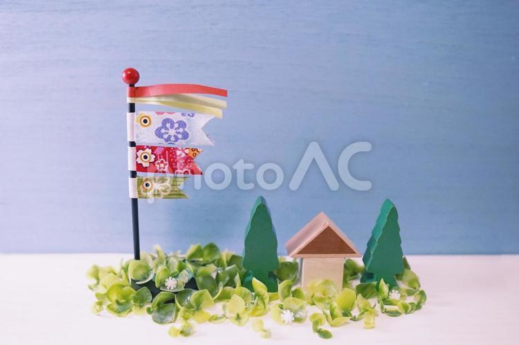 こいのぼりのある小さなおうち（１） こいのぼり,鯉のぼり,5月5日の写真素材