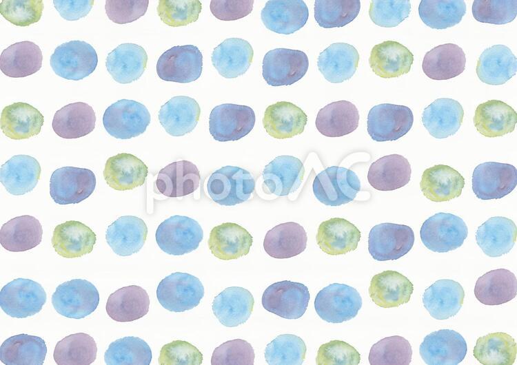 水彩のドット柄背景　寒色 水彩,背景,水玉の写真素材