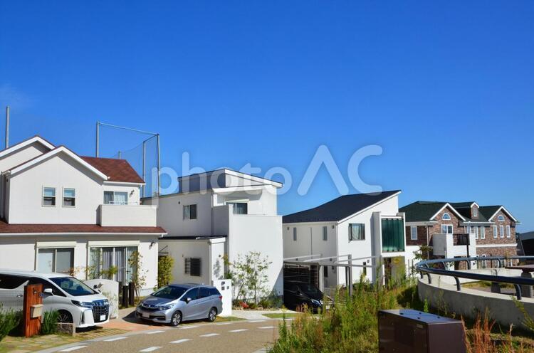 美しい街並3 住宅街,住宅地,住宅の写真素材