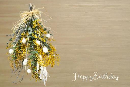 バースデーのテクスチャ（ミモザ） ミモザ,ユーカリ,花束の写真素材