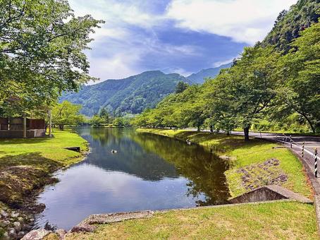 下北山公園　夏の公園 奈良県下北山村,アウトドア,温泉の写真素材