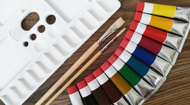 絵の具セット 絵の具,画材,絵の具セットの写真素材
