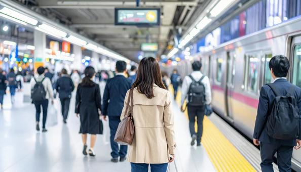 電車 ホーム 電車 ホームの写真