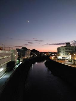 柏尾川 柏尾川,夜景,川の写真素材