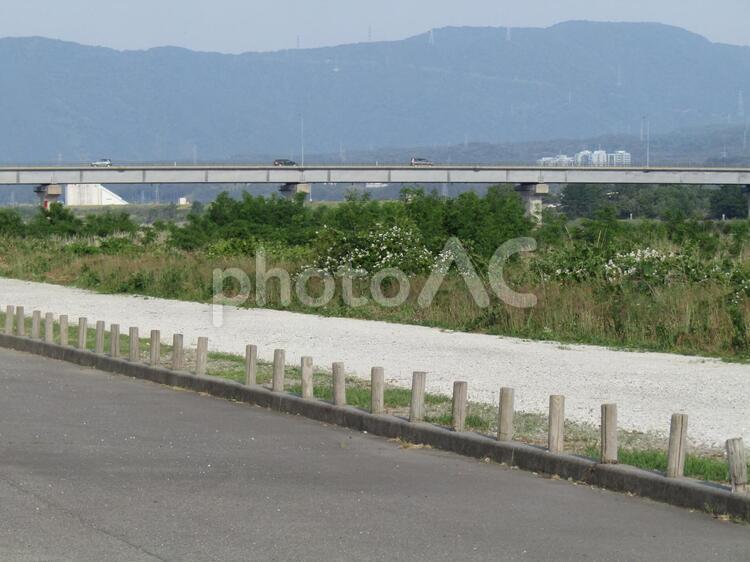 初夏の手取川大橋を望む風景 手取川大橋,手取川,橋の写真素材